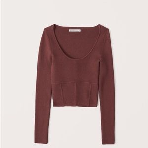 Scoopneck Corset Sweater Top